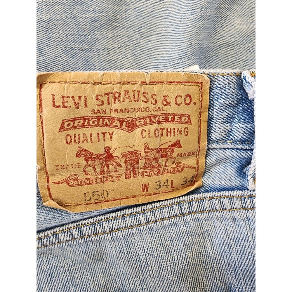 Levi’s 550 Men’s Jeans 34x34 Relaxed Fit Tapered Leg Blue Denim Classic Style